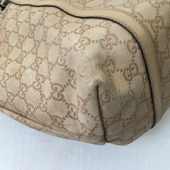 GUCCI Vintage Joy Embossed GG Leather Tote Tan - Picture 4 of 16